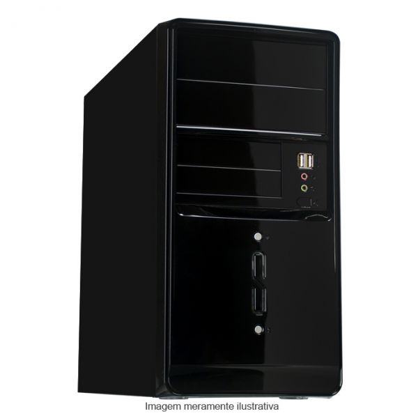 Gabinete Coletek 6 baias 2T05-2121-35 black piano com Fonte